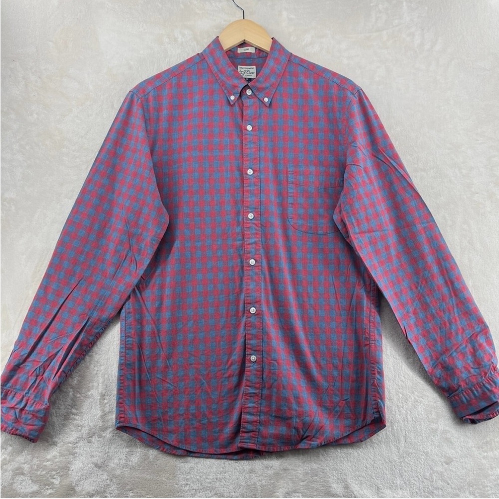 J. Crew Red and Grey Casual Button Down Shirt - slim fit